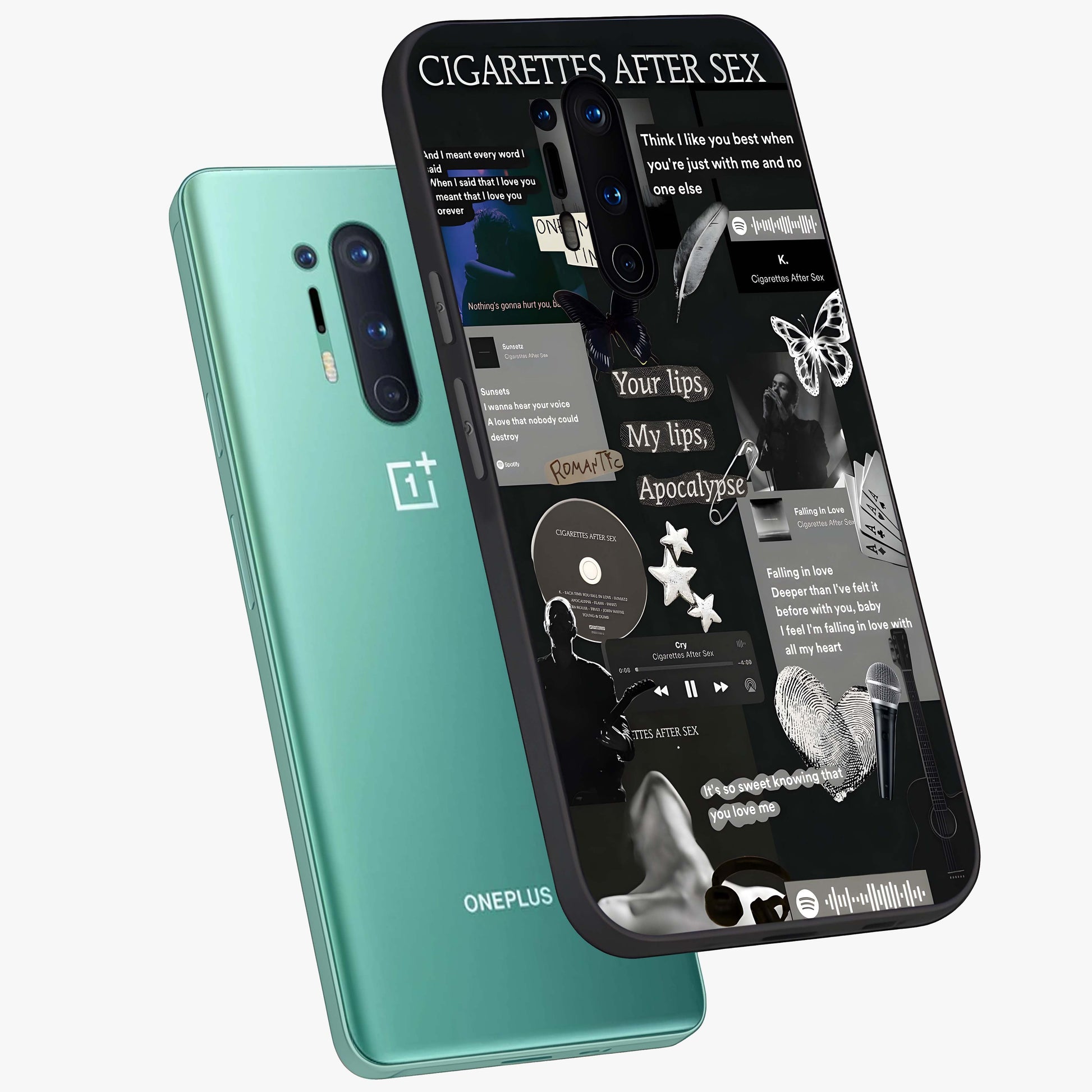 Midnight Love Echo Glass Case displayed in angled mockup highlighting elegant love inspired design with deep aesthetic style.