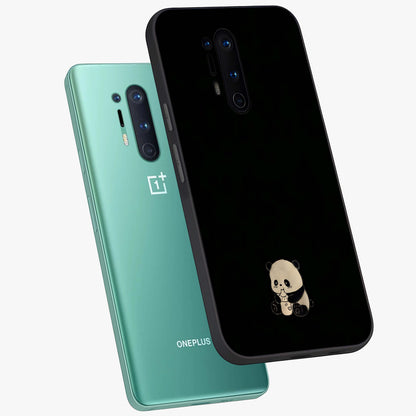 Midnight Panda Love Glass Case displayed in angled mockup highlighting adorable panda illustration with midnight aesthetic.
