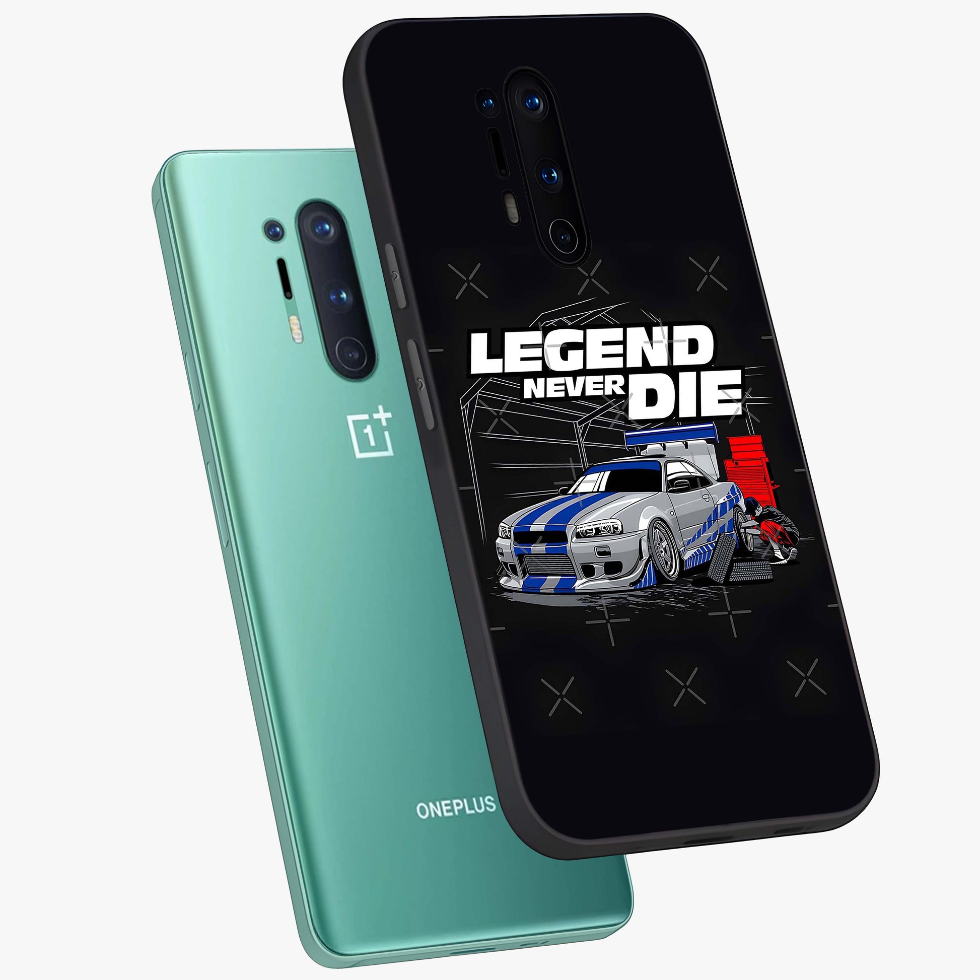 Midnight Racing Legacy Glass Case displayed in angled mockup highlighting dynamic automotive design with bold midnight aesthetic.