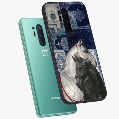 Midnight Stallion Blues Glass Case displayed in angled mockup highlighting powerful stallion illustration with deep midnight tones.