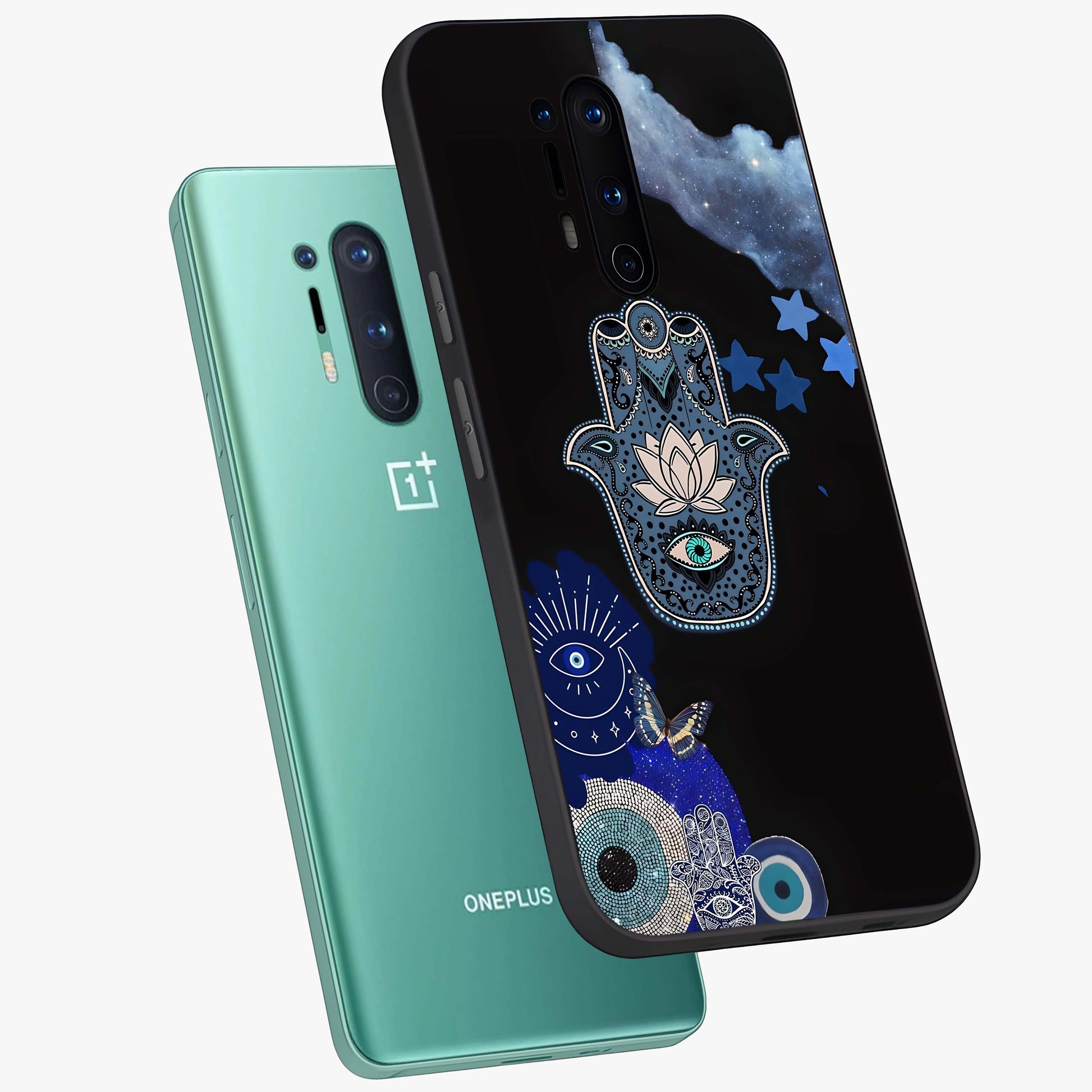 Mystic Hand Aura Glass Case displayed in angled mockup highlighting magical aura design with spiritual aesthetic style.