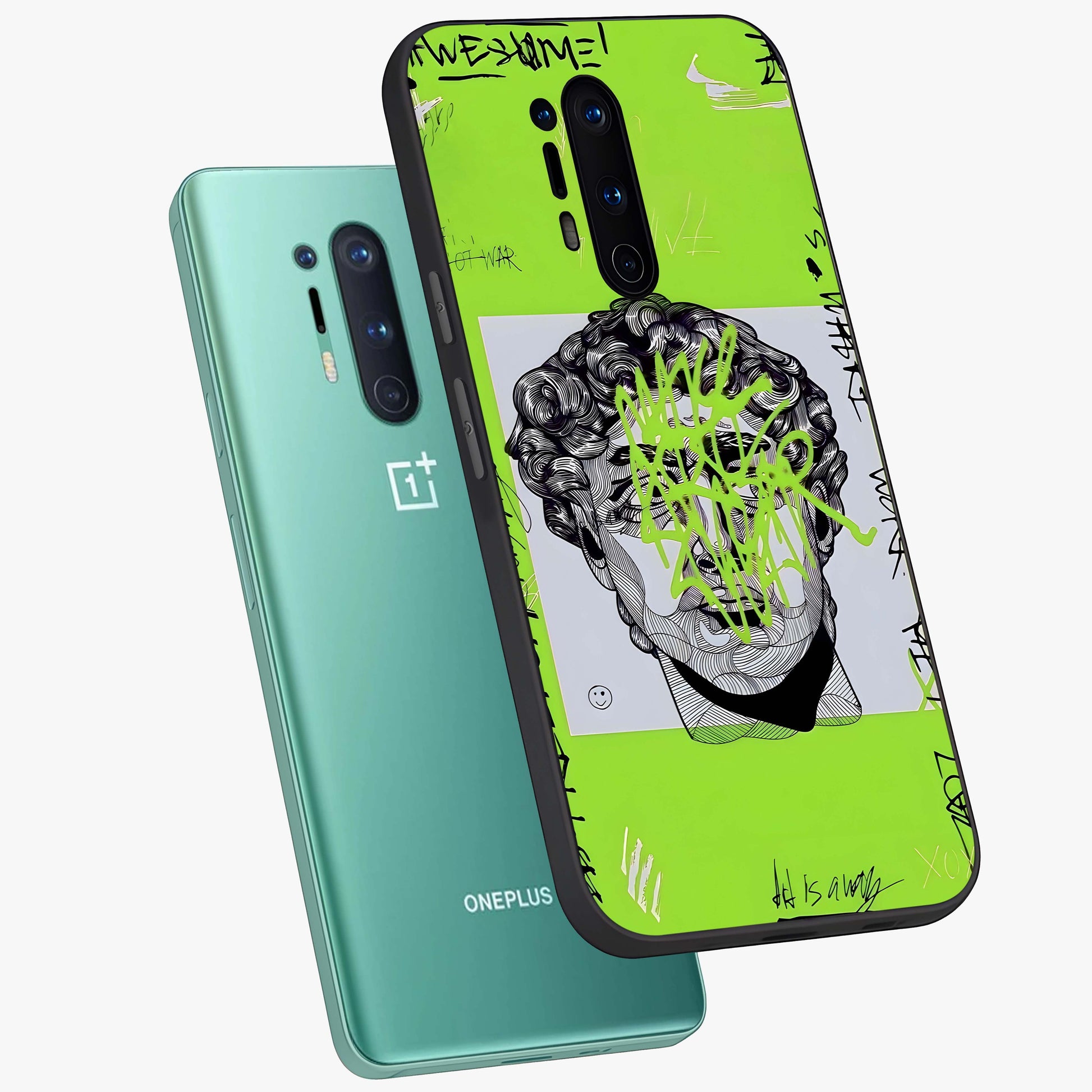 Neo Graffiti Rebellion Glass Case displayed in angled mockup highlighting urban street art design with rebellious aesthetic.