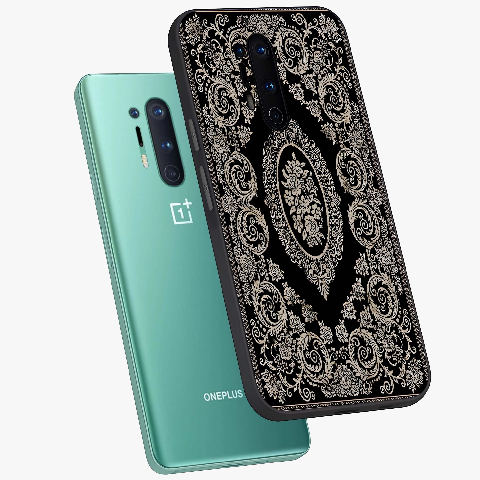 Noir Bloom Elegance Glass Case displayed in angled mockup highlighting refined flower design with stylish noir aesthetic.