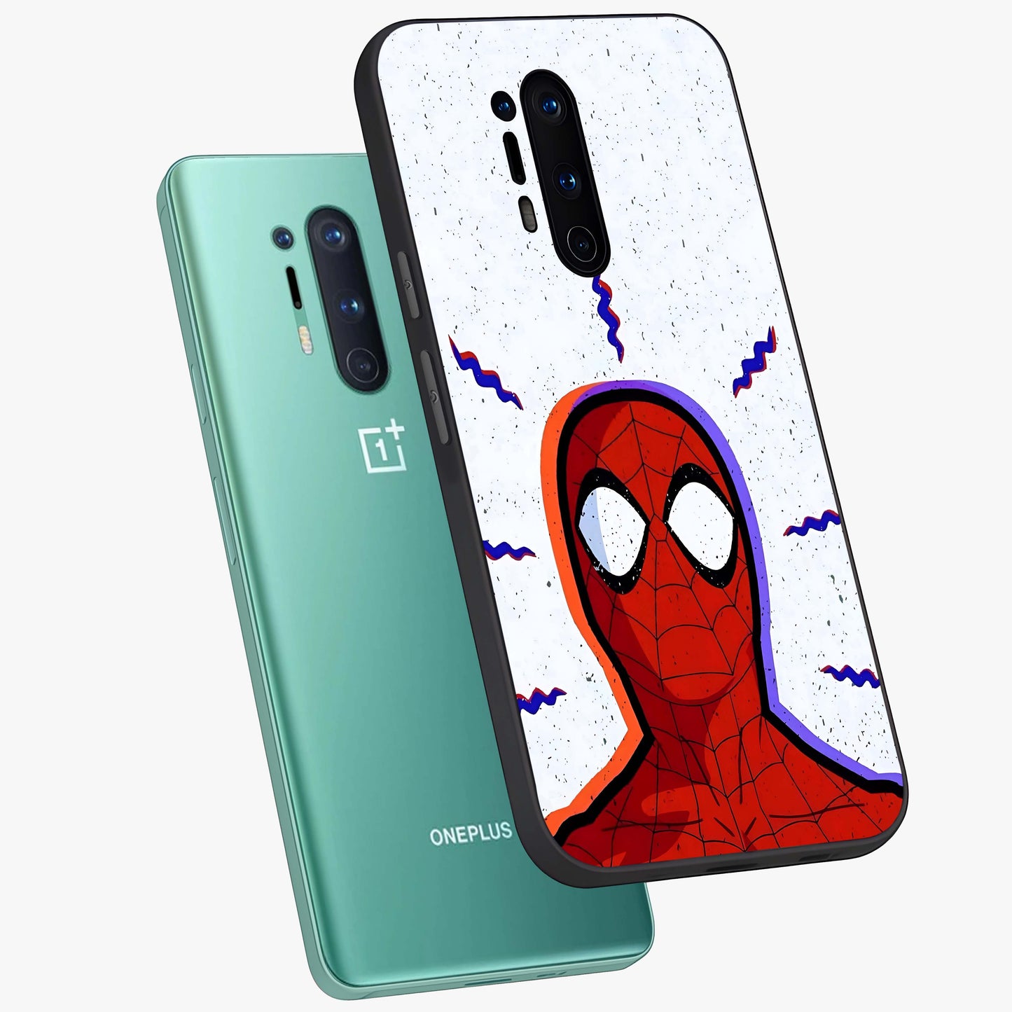 Omg Spiderman Glass Case displayed in angled mockup highlighting dynamic hero illustration with action comic aesthetic.