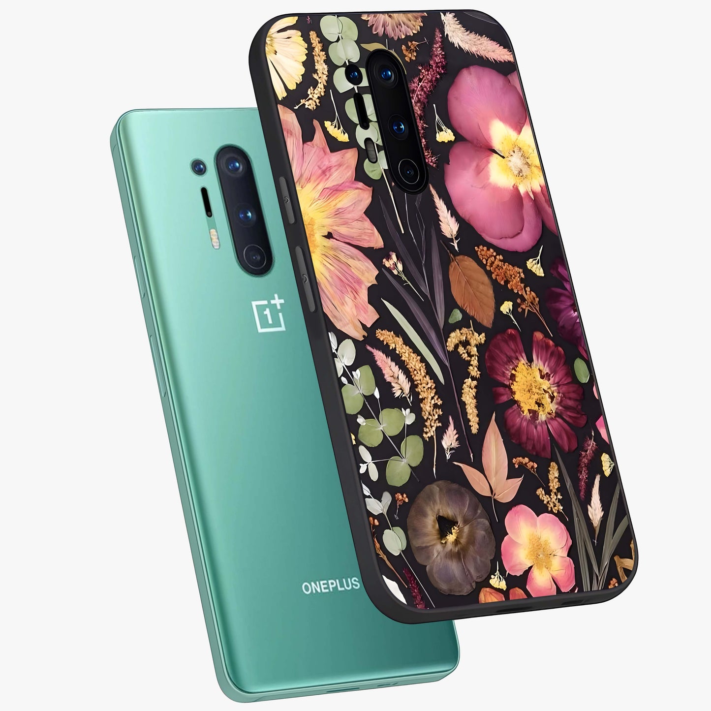 Petal Dream Tapestry Glass Case displayed in angled mockup highlighting decorative petal pattern with elegant botanical aesthetic.