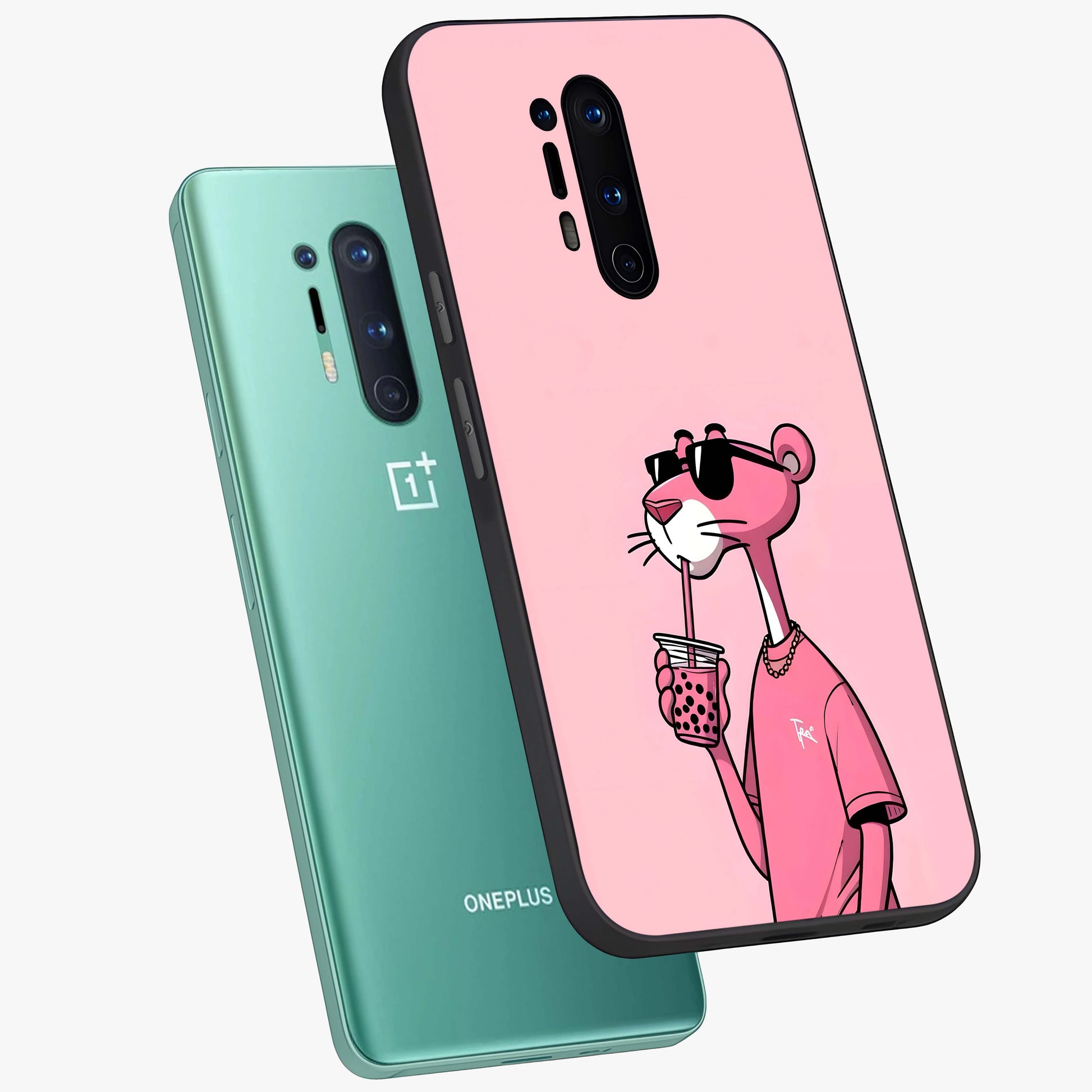 Pink Panther Glass Case displayed in angled mockup highlighting playful cartoon character design with vibrant pink aesthetic.