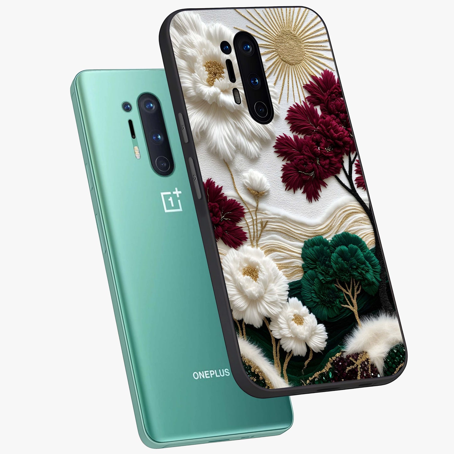 Radiant Bloom Elegance Glass Case displayed in angled mockup highlighting graceful floral design with radiant aesthetic style.