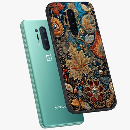 Royal Jewel Garden Glass Case displayed in angled mockup highlighting vibrant jewel inspired floral design with elegant aesthetic.