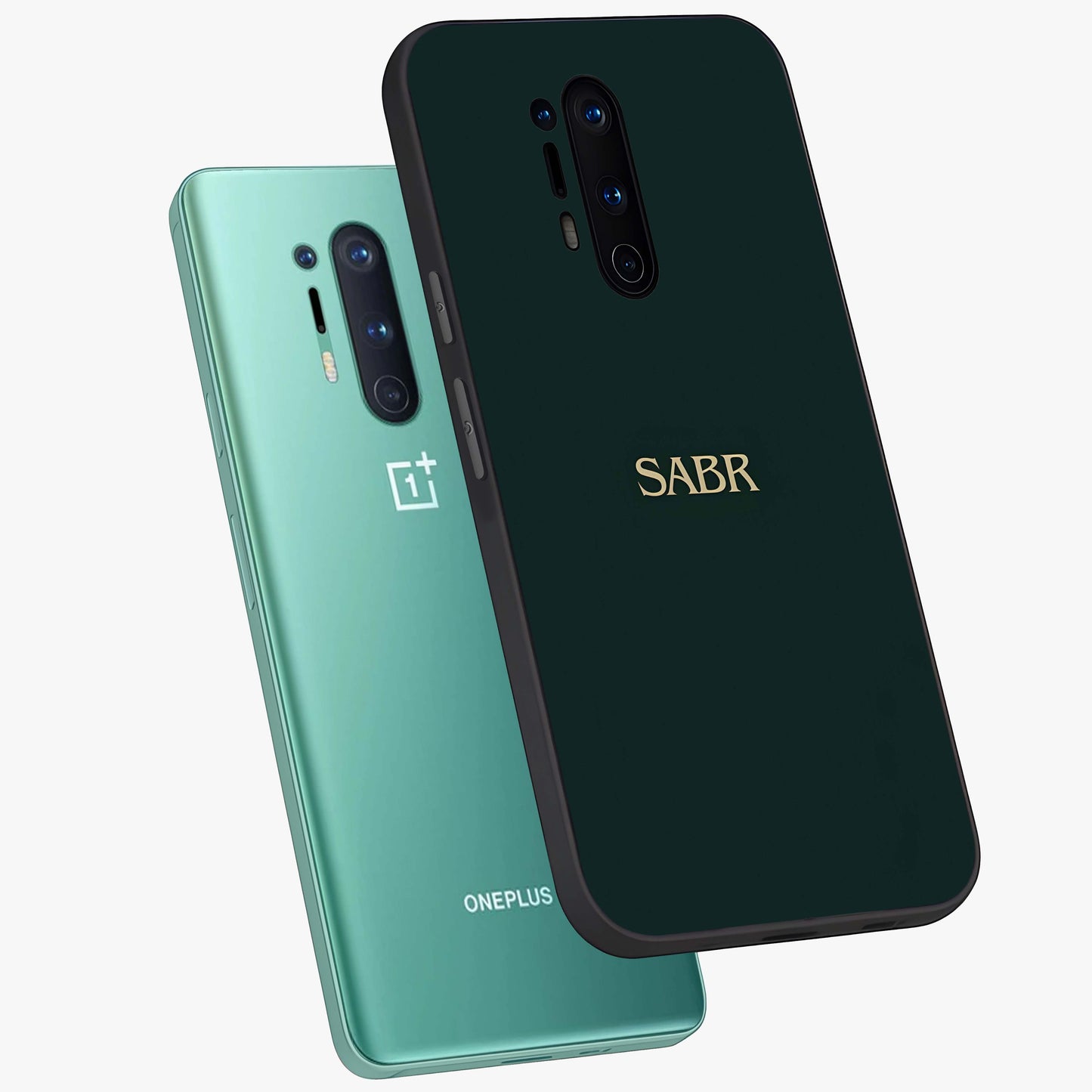 Sabr Minimal Patience Glass Case displayed in angled mockup highlighting simple inspirational design with clean aesthetic style.
