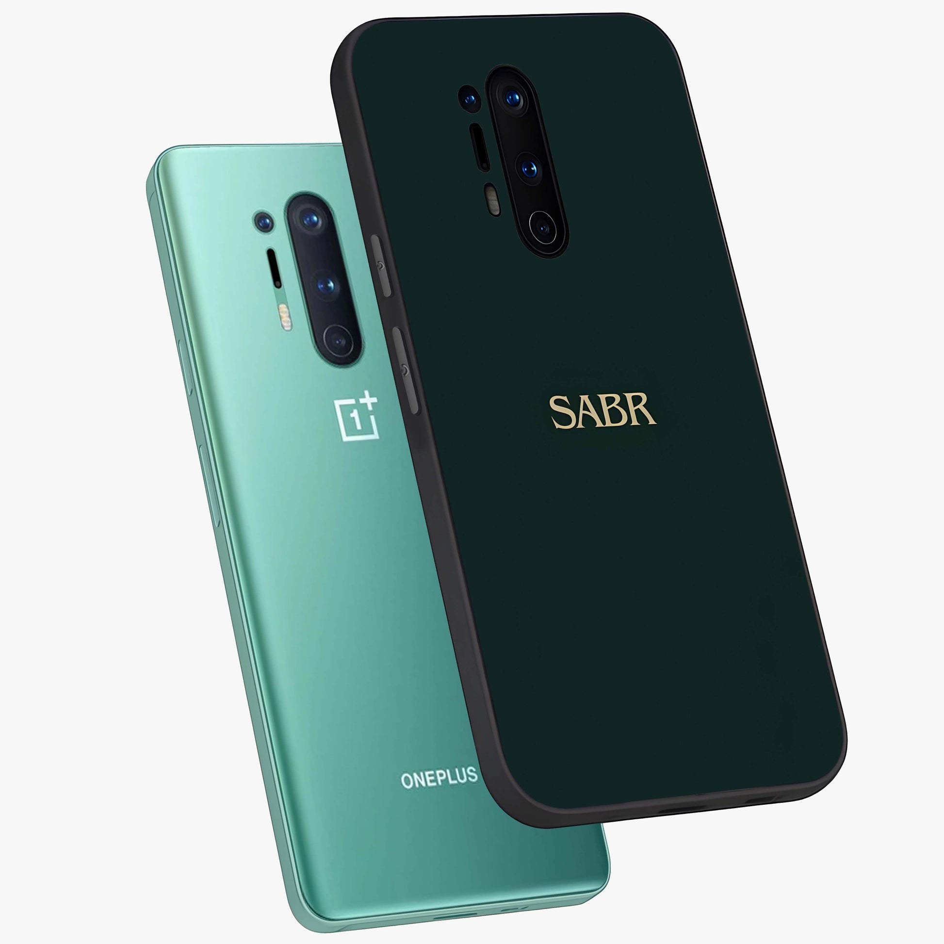 Sabr Minimal Patience Glass Case displayed in angled mockup highlighting simple inspirational design with clean aesthetic style.