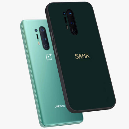 Sabr Minimal Patience Glass Case displayed in angled mockup highlighting simple inspirational design with clean aesthetic style.