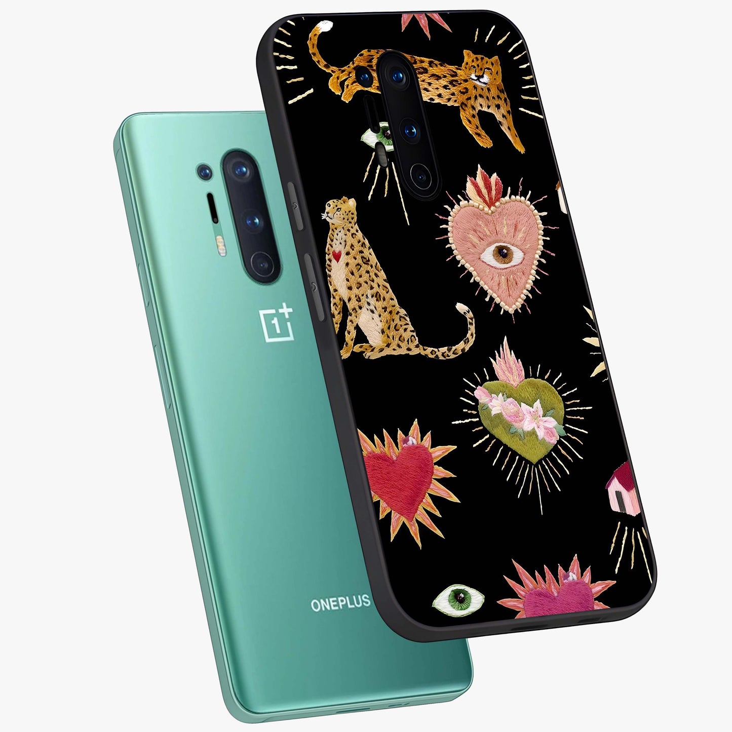 Sacred Jungle Heart Glass Case displayed in angled mockup highlighting lush tropical design with natural aesthetic style.