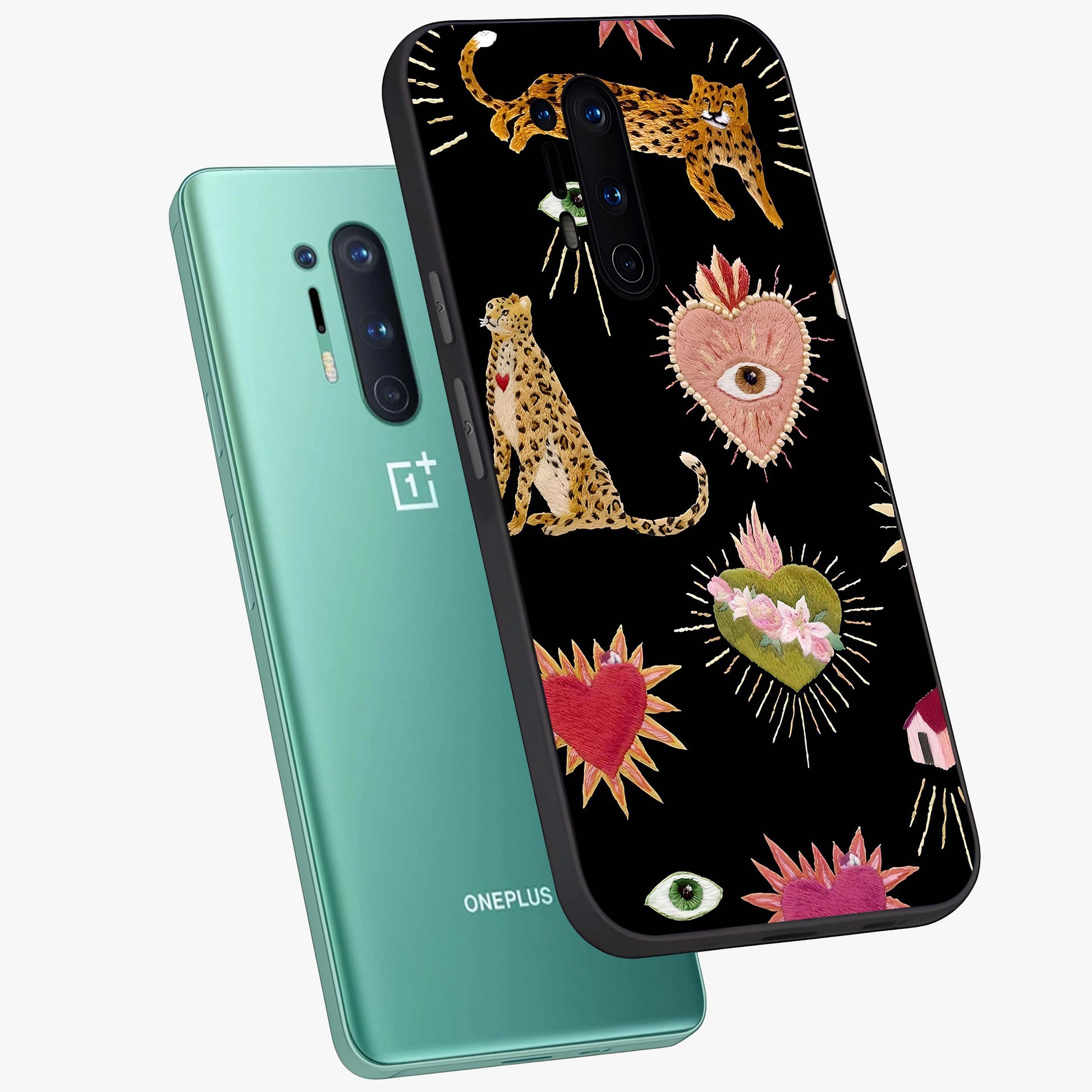 Sacred Jungle Heart Glass Case displayed in angled mockup highlighting lush tropical design with natural aesthetic style.