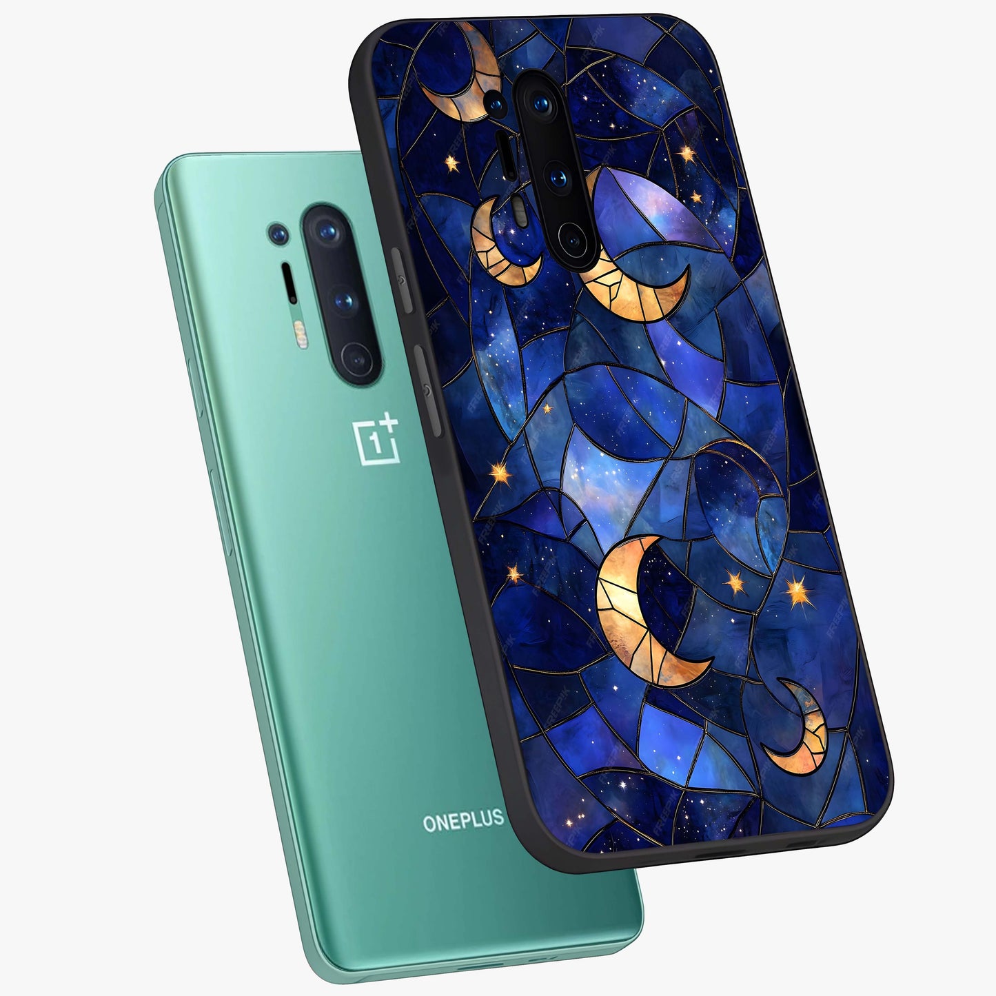 Starlit Sky Tapestry Glass Case displayed in angled mockup highlighting celestial night pattern with artistic aesthetic style.