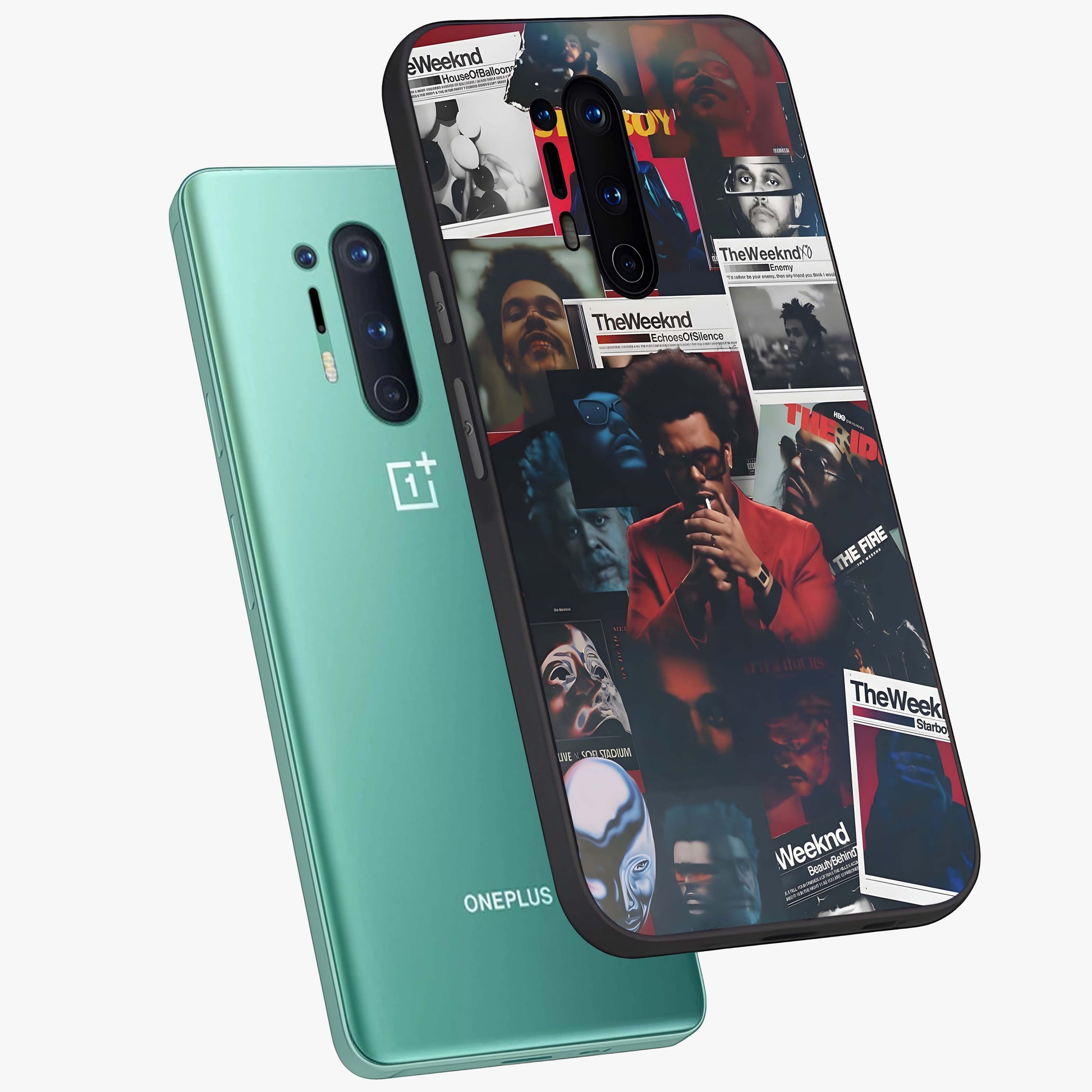 The Weeknd Glass Case displayed in angled mockup highlighting stylish pop culture inspired design with modern aesthetic.