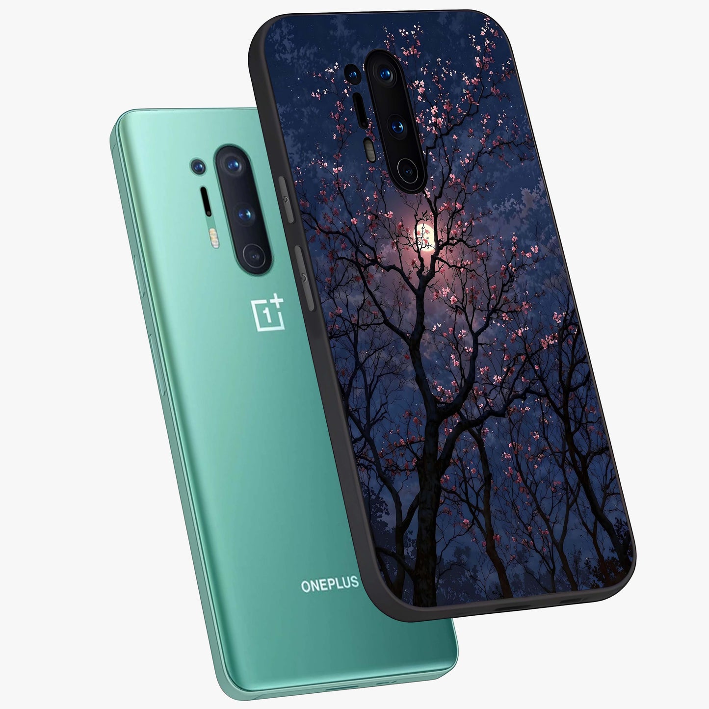 Twilight Sakura Serenade Glass Case displayed in angled mockup highlighting delicate sakura flower design with dreamy aesthetic.