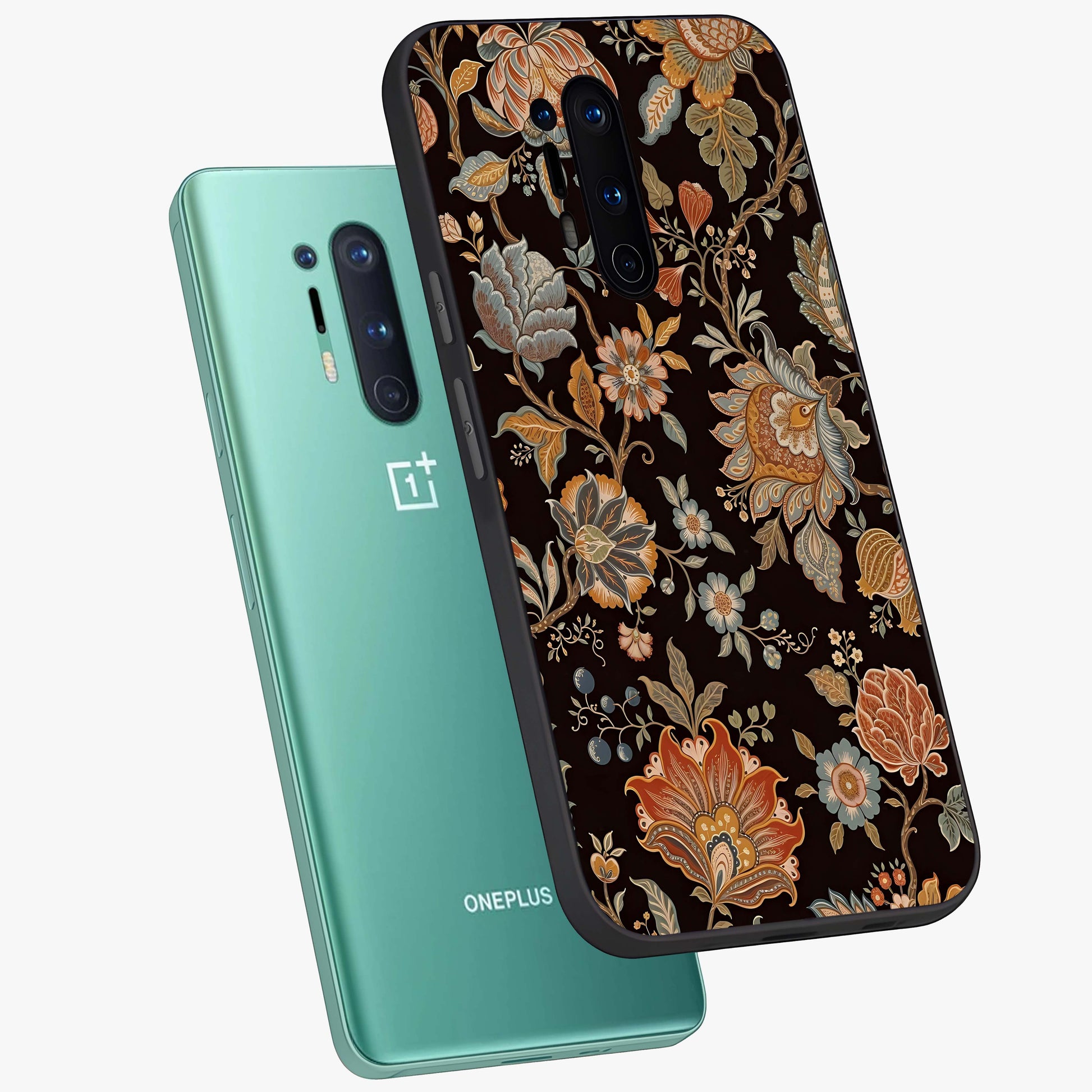 Vintage Floral Dream Glass Case displayed in angled mockup highlighting elegant vintage flower design with soft aesthetic style.