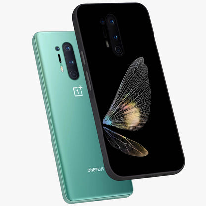 Whispers Of Wings Glass Case displayed in angled mockup highlighting soft feather design with celestial aesthetic style.