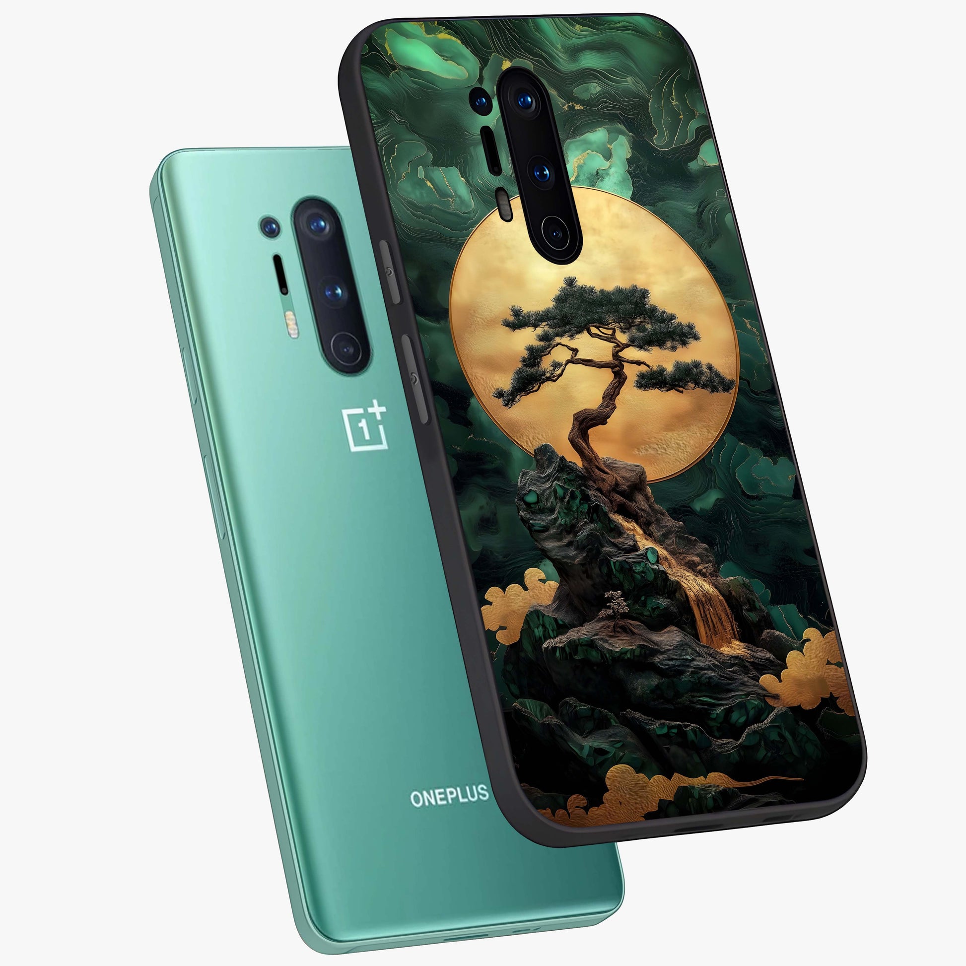 Zen Moon Rise Glass Case displayed in angled mockup highlighting peaceful lunar design with zen aesthetic style.