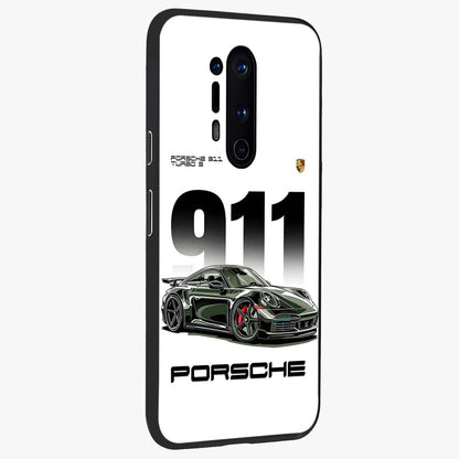 911 Turbo Dominance Glass Case upright perspective showcasing powerful racing design and modern automotive aesthetic.