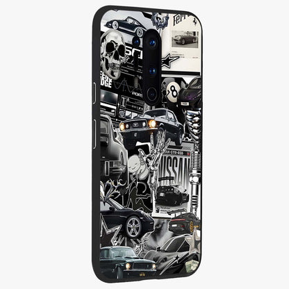 Aesthetic Dark Love Glass Case upright view showcasing dramatic romantic artwork with modern aesthetic style.