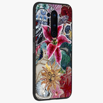 Beaded Garden Fantasy Glass Case upright view showcasing whimsical garden aesthetic with artistic bead details.