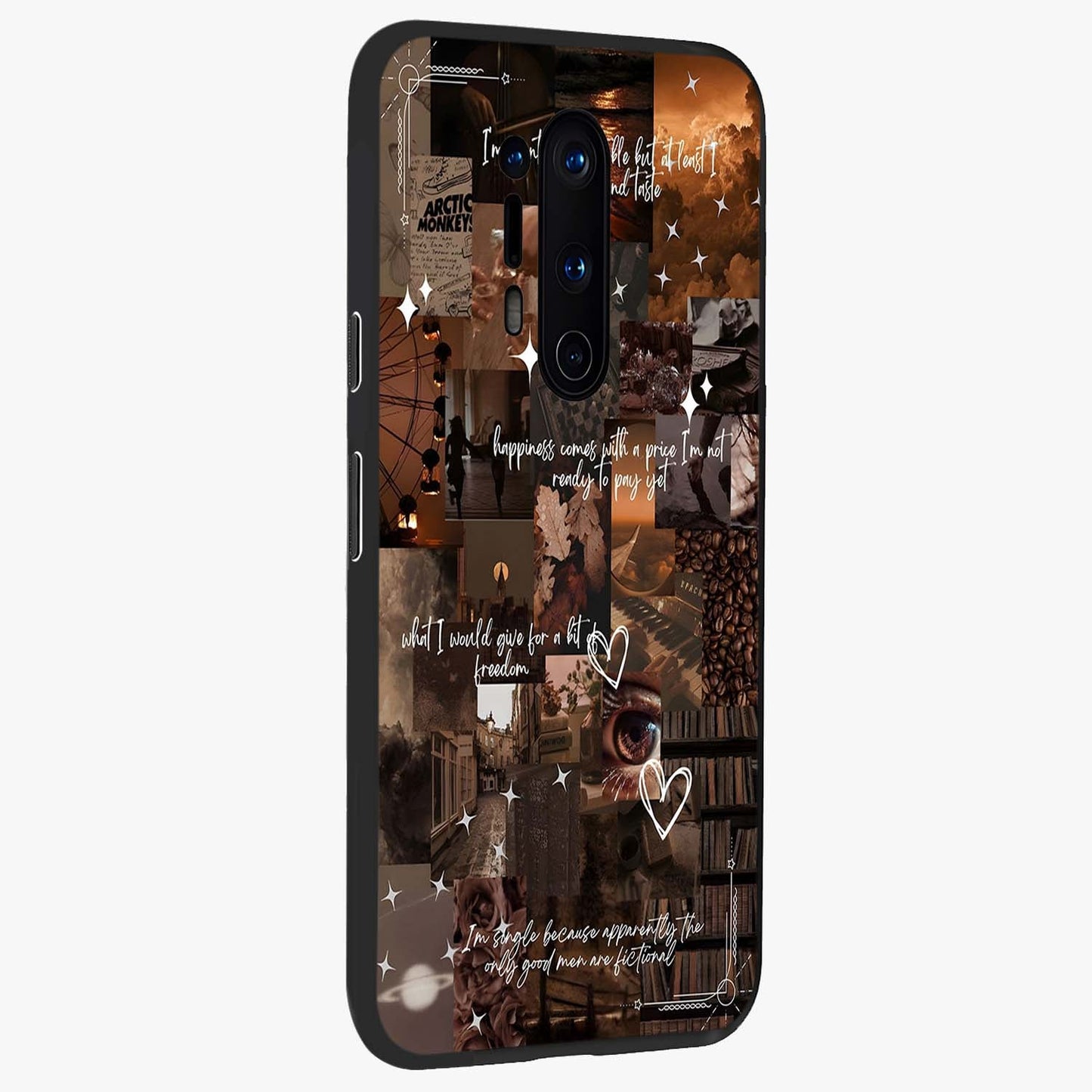 Bittersweet Aesthetic Chaos Glass Case upright view showcasing bold artistic chaos design with modern aesthetic style.