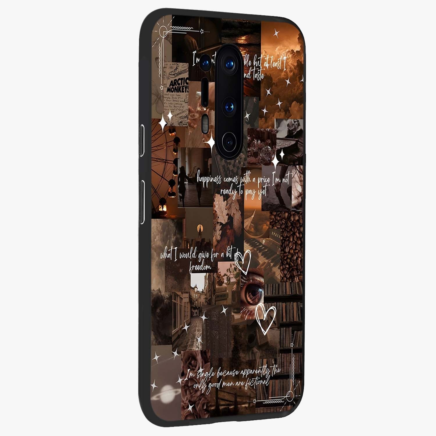 Bittersweet Aesthetic Chaos Glass Case upright view showcasing bold artistic chaos design with modern aesthetic style.