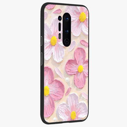 Blush Bloom Texture Glass Case upright view showcasing delicate blush floral texture with modern minimal style.