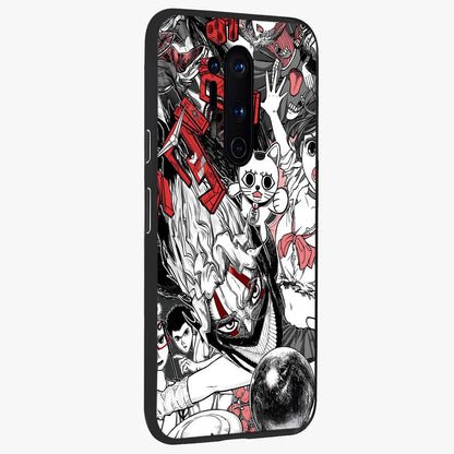 Crimson Chaos Panel Glass Case upright view showcasing intense crimson artwork with dramatic aesthetic style.