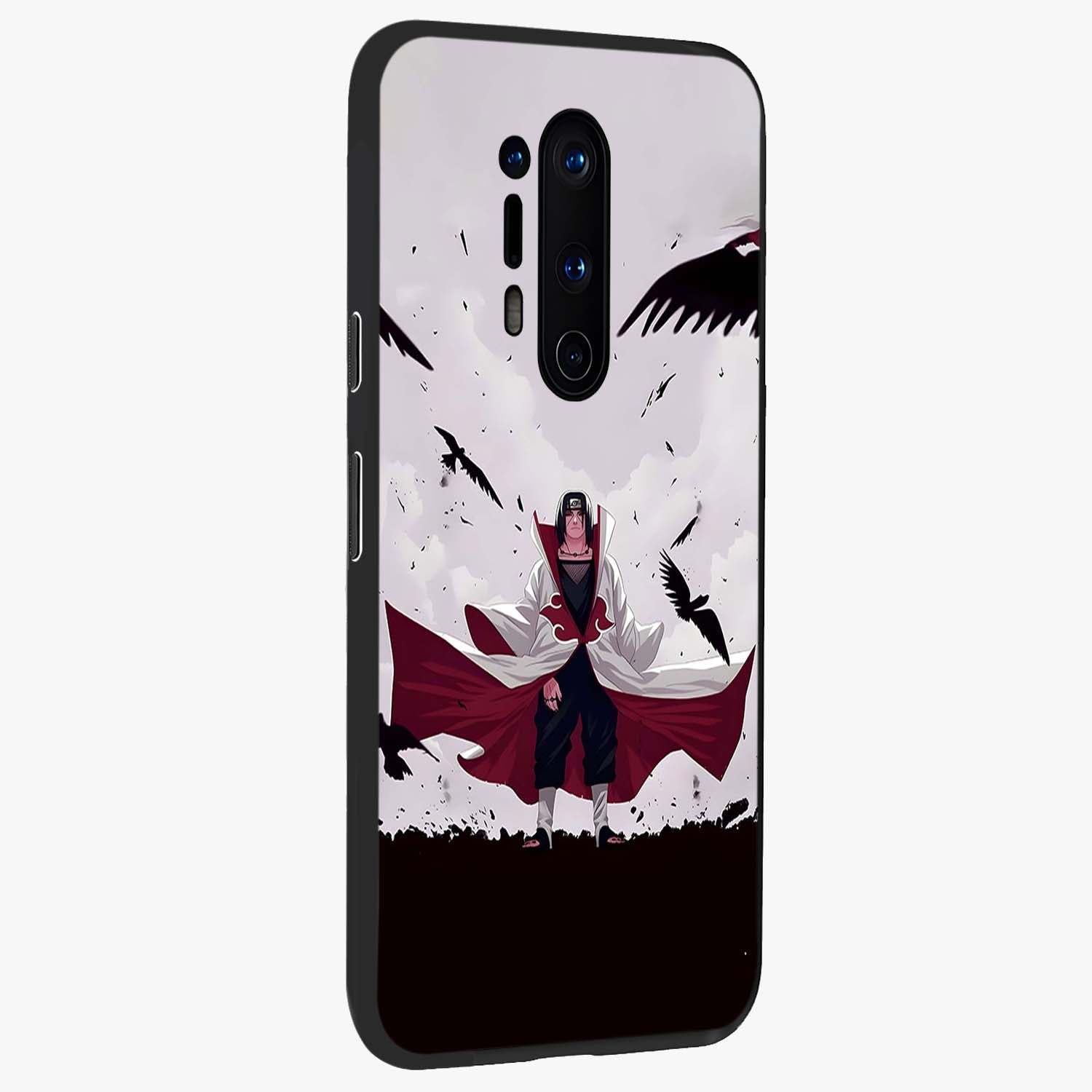 Crimson Crow Ascension Glass Case upright view showcasing dramatic crow artwork with bold gothic theme.
