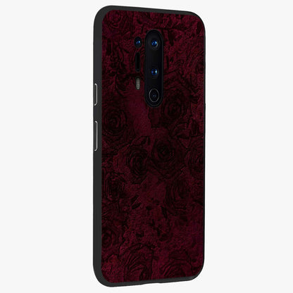 Crimson Fade Flow Glass Case upright view showcasing dynamic crimson flow artwork with stylish abstract theme.