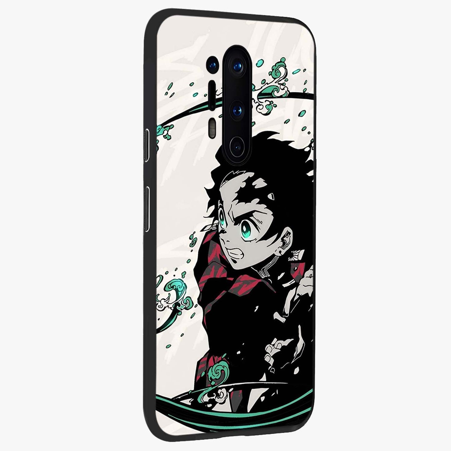 Demon Slayer Glass Case upright view showcasing powerful anime artwork with intense warrior theme.