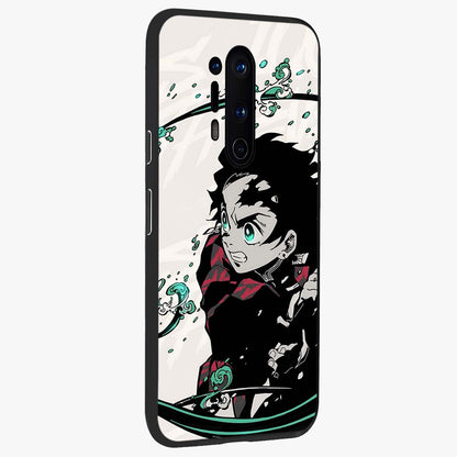 Demon Slayer Glass Case upright view showcasing powerful anime artwork with intense warrior theme.