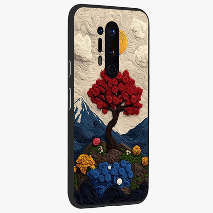Eternal Nature Tapestry Glass Case upright view showcasing elegant nature tapestry design with decorative style.