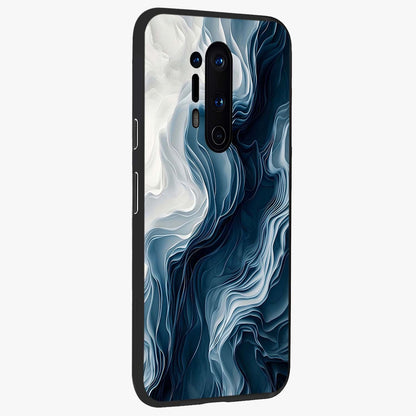 Ethereal Paper Marble Glass Case upright view showcasing smooth marble artwork with refined minimalist theme.