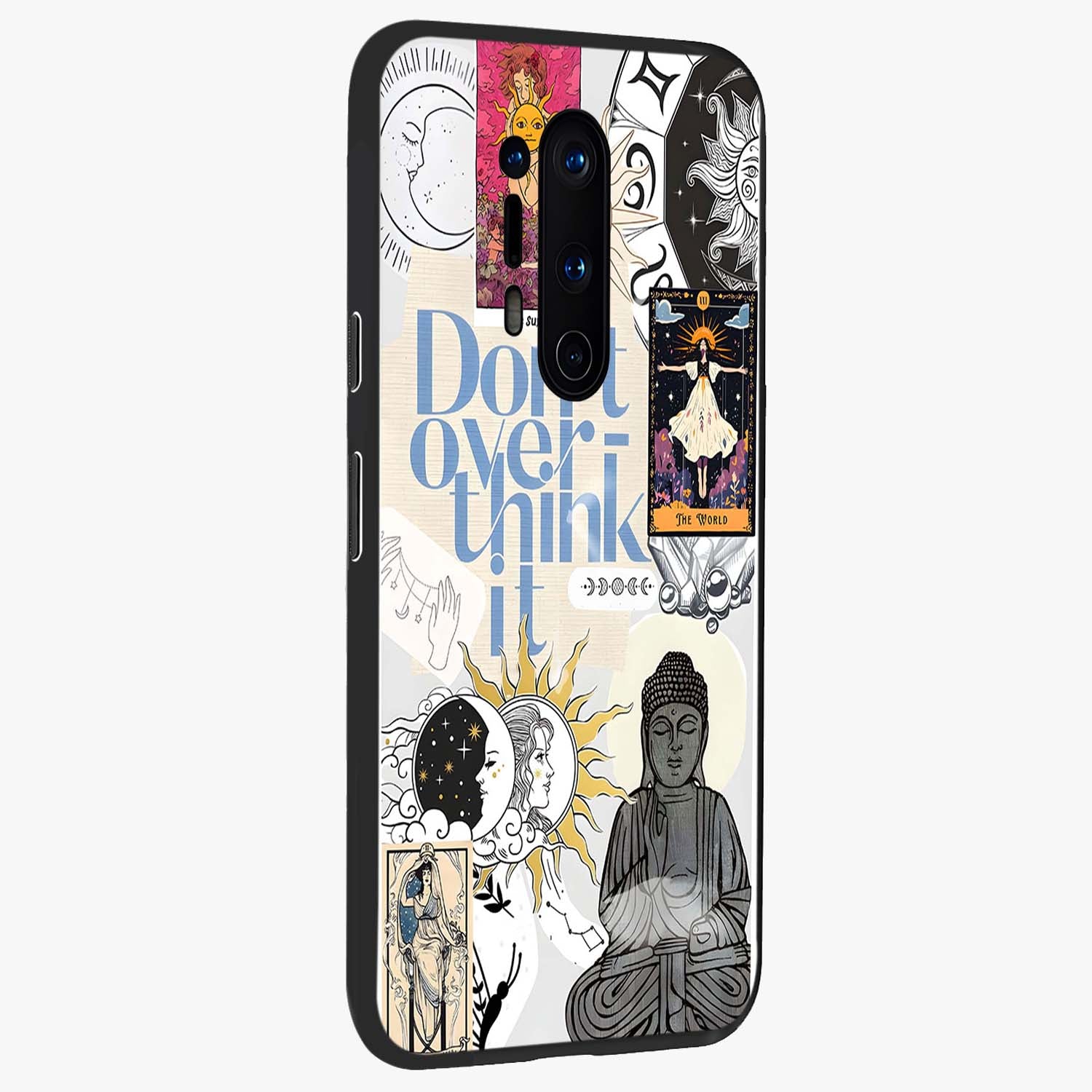 Ethereal Thoughts Glass Case upright view showcasing delicate artistic composition with peaceful dreamy theme.