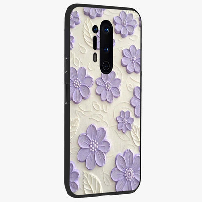 Floral Wall Art With Purple Flowers Glass Case upright view showcasing elegant purple flower artwork with decorative floral theme.