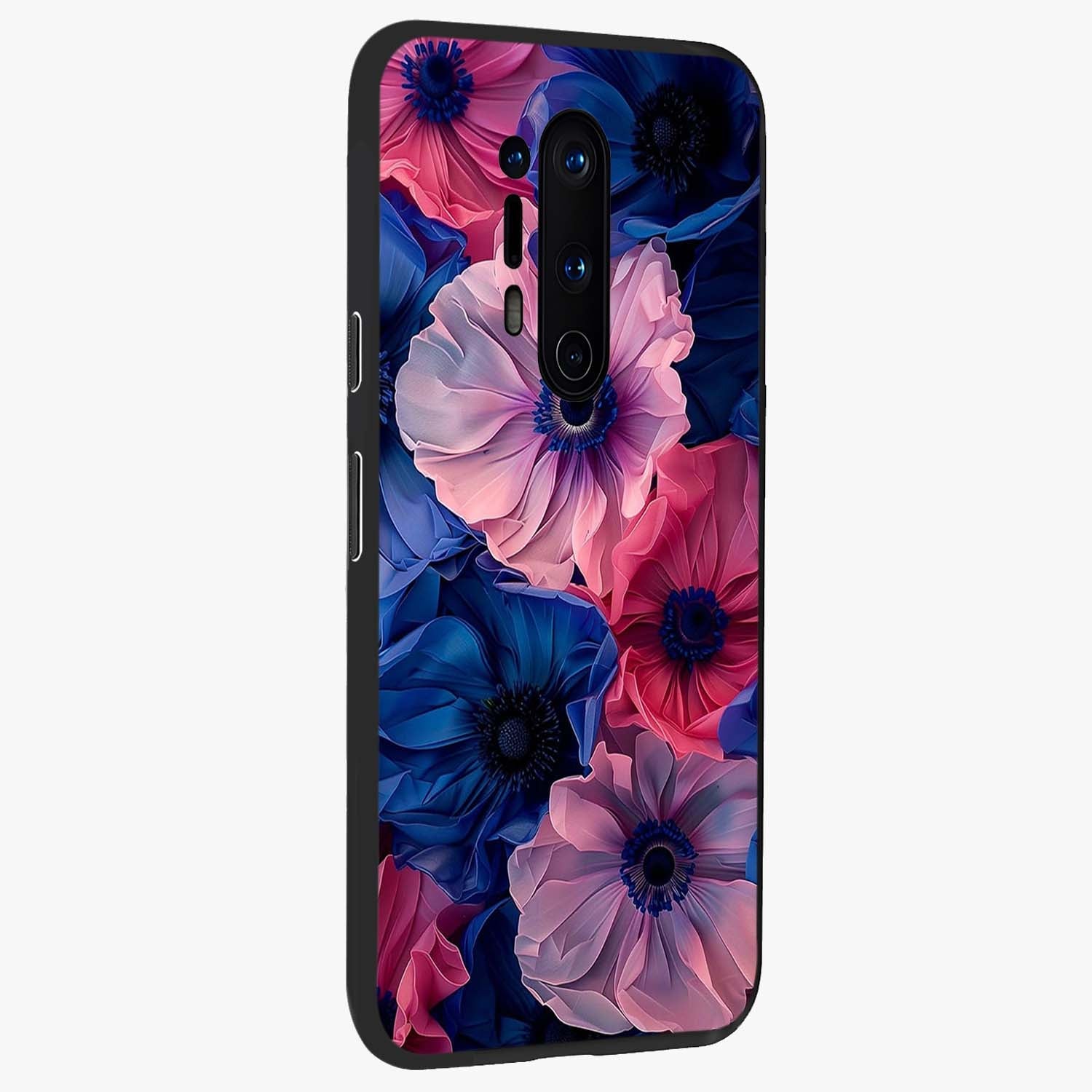 Flower Paper Art Pattern Glass Case upright view showcasing decorative paper floral artwork with creative craft style.