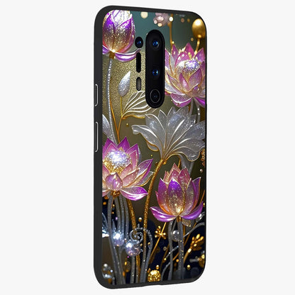 Golden Floral Majesty Glass Case upright view showcasing majestic floral artwork with rich decorative theme.
