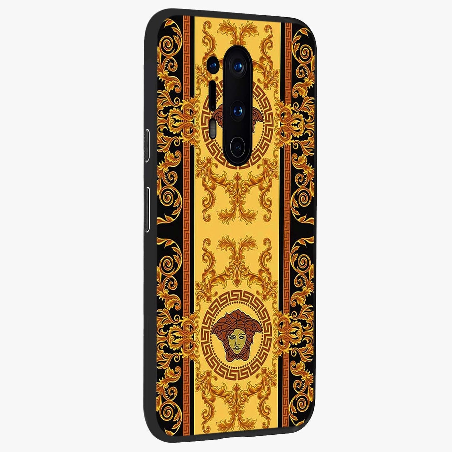 Golden Lotus Glow Glass Case upright view showcasing luminous lotus artwork with peaceful divine theme.