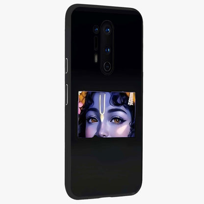 Krishna Divine Embrace Glass Case upright view showcasing sacred Krishna artwork with peaceful devotional theme.