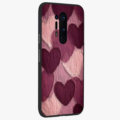 Layered Paper Hearts Glass Case upright view showcasing decorative layered heart artwork with sweet love theme.