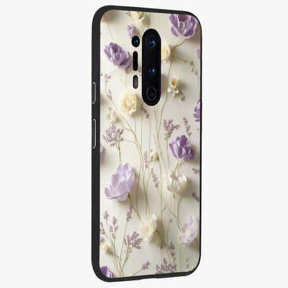 Lilac Breeze Harmony Glass Case upright view showcasing delicate lilac artwork with peaceful floral theme.