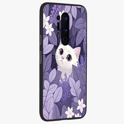 Lilac Hide Peek Cat Glass Case upright view showcasing charming cat artwork with adorable peek theme.