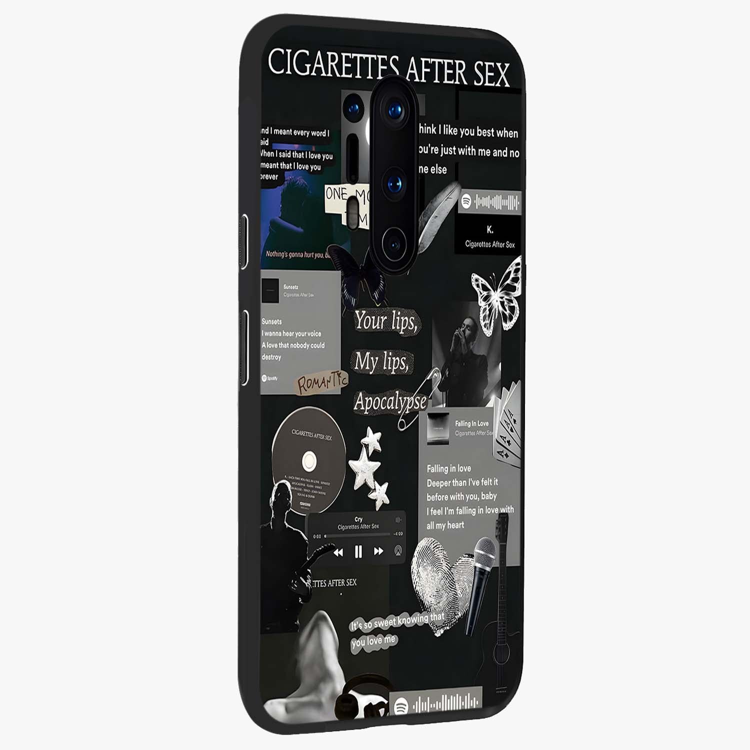Midnight Love Echo Glass Case upright view showcasing expressive romantic artwork with dreamy midnight theme.