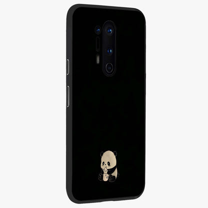 Midnight Panda Love Glass Case upright view showcasing charming panda artwork with playful romantic theme.