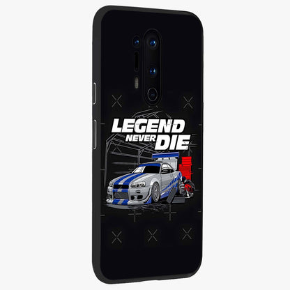 Midnight Racing Legacy Glass Case upright view showcasing powerful racing artwork with modern sports theme.