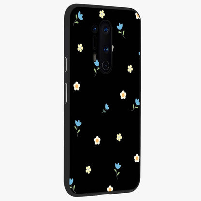 Minimal Petal Whispers Glass Case upright view showcasing elegant floral artwork with modern minimalist style.