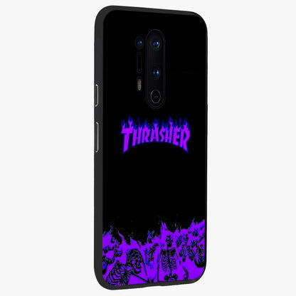 Neon Flame Riot Glass Case upright view showcasing dynamic flame artwork with energetic neon theme.